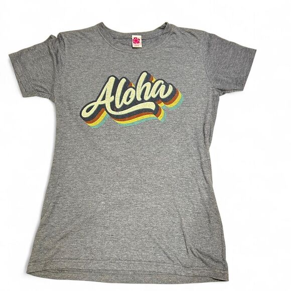 T-shirt with Cool Vintage "Aloha" Print - Picture 1 of 4